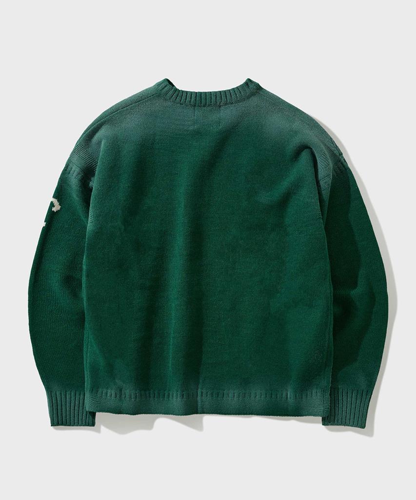 FFEFF STUDIO Vintage Washed Efro Logo Round Pullover (Green)