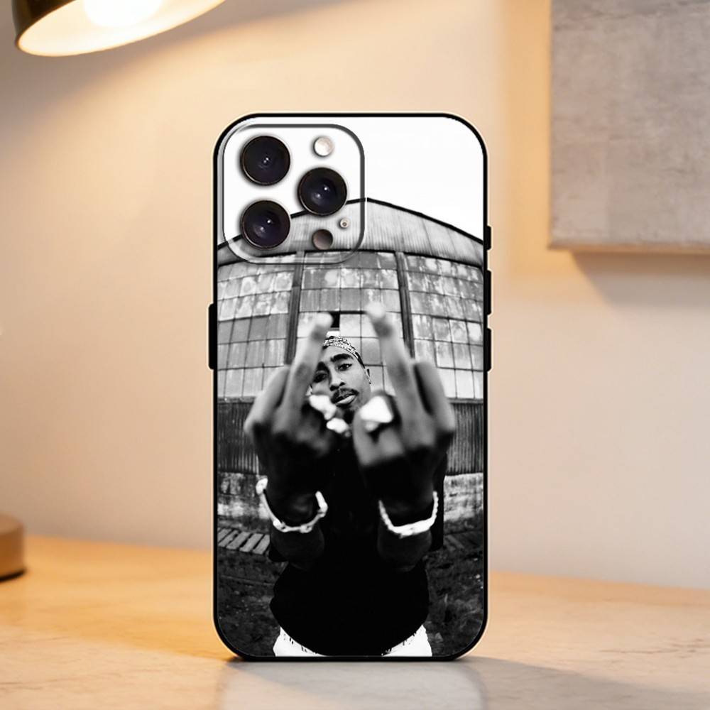 2Pac T-Tupac Shakur Rap Rapper Phone Case For iPhone 17,16,15,14,13,12,11 Plus,Pro Max,XS,Soft Silicone Black Cover