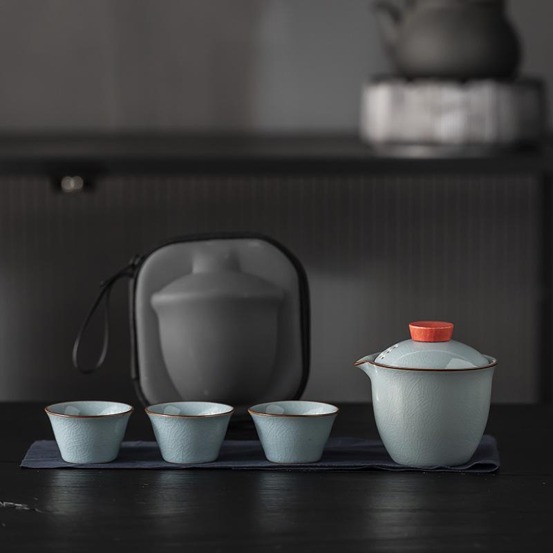 

Дорожный чайный набор Набор для улицы Керамика с открытием печи Жуяо Сувенир для делового мероприятия