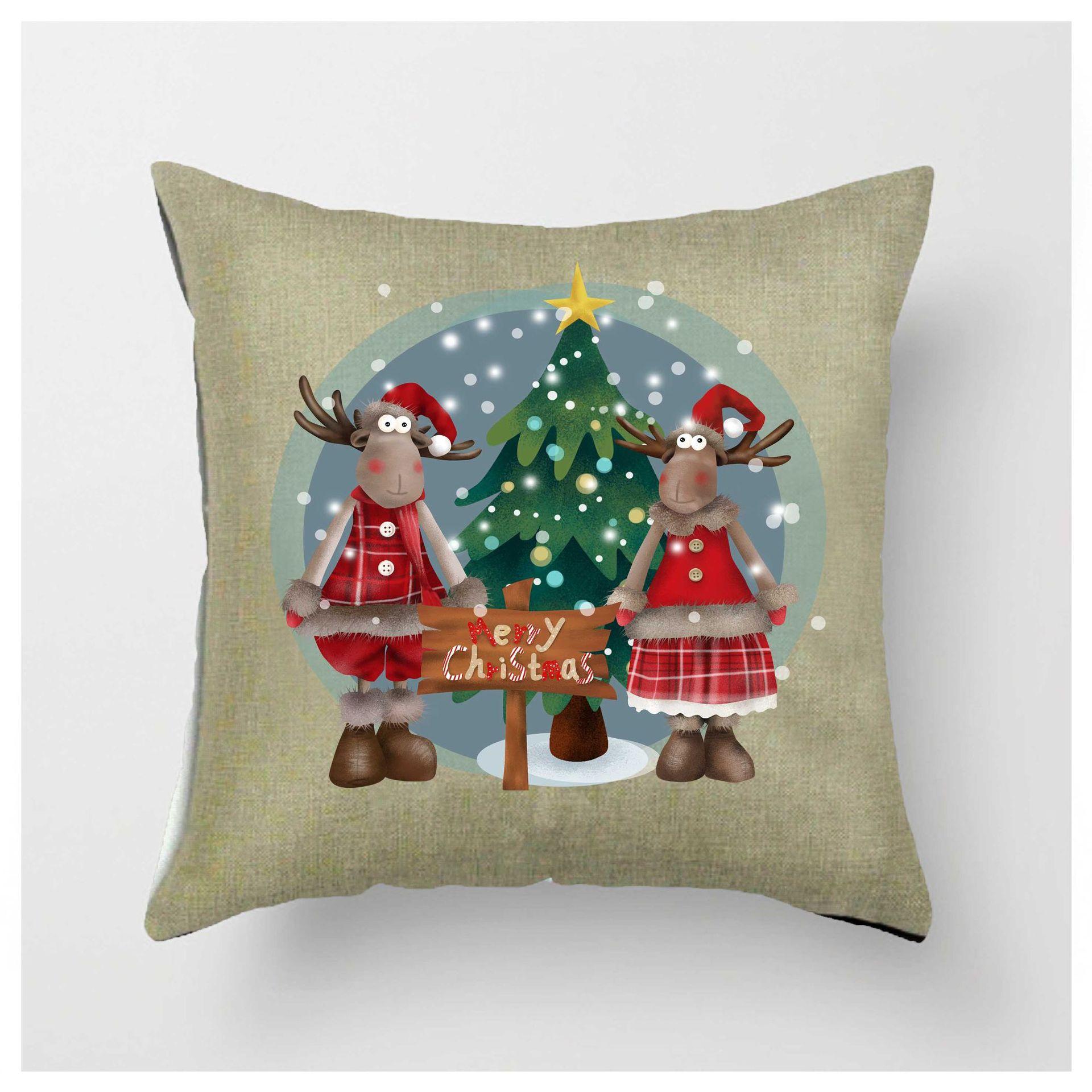 Personalized Christmas Pillow Cover Peach Velvet Decorative Throw Pillow Case Soft Plush Cushion Cover 18x18 Inches Holiday Home Decor 45 x 45cm 829₽