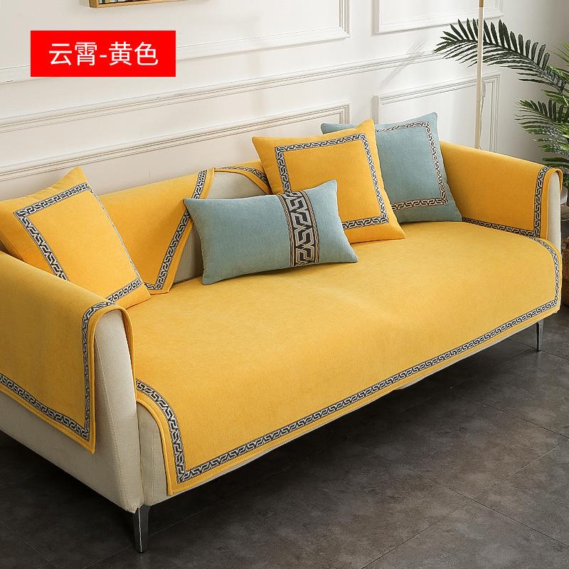 Chenille Sofa Cover Thicken Corner Couch Covers Mat Solid Color Slipcover Pet Dog Kids Mat Sofa Cushion Blanket Live Room