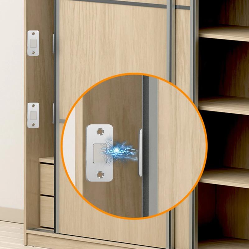 Magnetic Cabinet Catches Strong Magnet Sticker Punch-Free Self-Adhesive Latch Hidden Door Closer for Kitchen Cupboard Cabinet Drawer Furniture