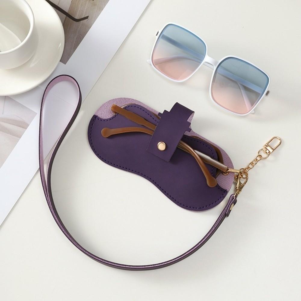 Hanging Neck PU Leather Glasses Bag Sunglasses Pouch Sunglasses Eyeglass Bag  Outdoor