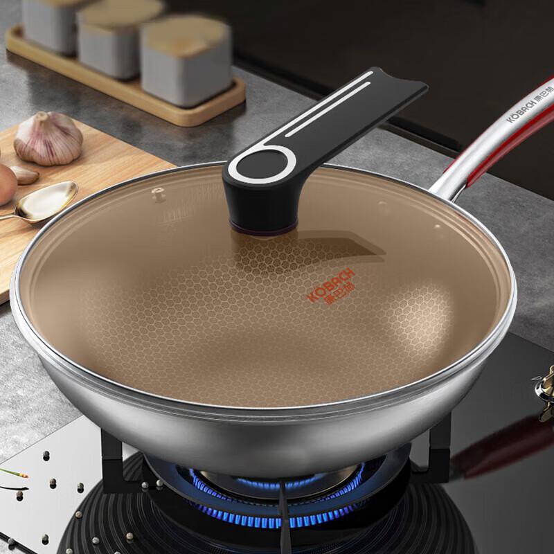 KOBACH 304 Stainless Steel Honeycomb Wok