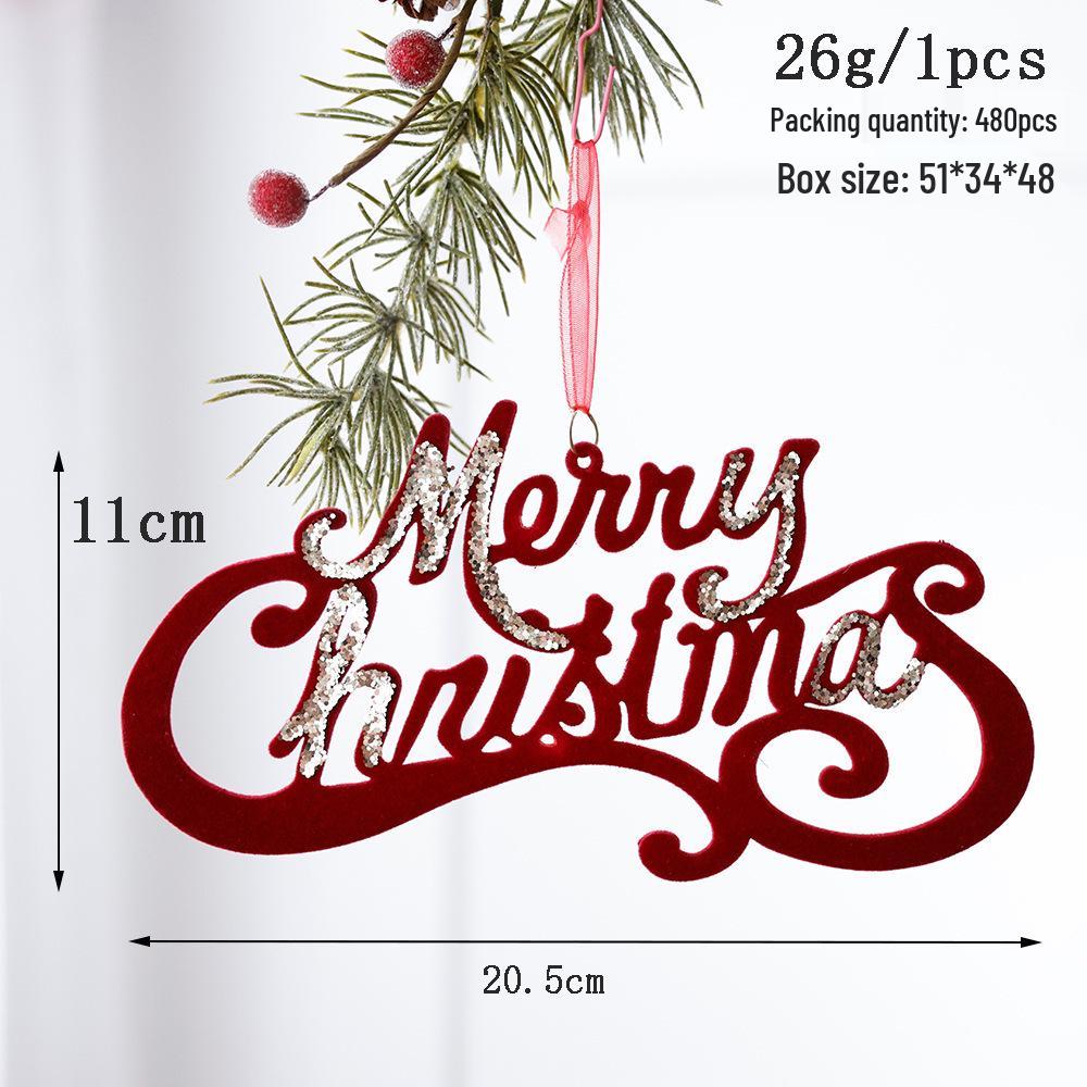 Popular Nordic Red Flocking Christmas Bell Ornaments for Tree and Shop Window Decoration