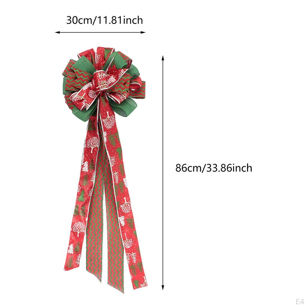 Christmas Tree Topper Bow Decoration Festive Xmas Decor Cute Ornament