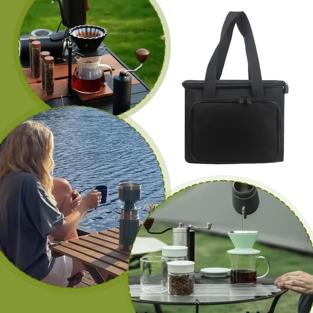 Coffee Maker Travel Bag Oxford Carrier Tote With Multi-Compartment Single Serve Coffee Brewer Bag For Business Scenarios Outdoor