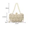 Wedding Evening Clutch Romantic Metal Chain Crossbody Bag Pearl Handle Clutch Elegant Lace Flower Evening Bag For Wedding