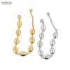 JeeMango Ocean Style Stainless Steel Beach Vacation Shell Element Bracelet Necklace Metal Waterproof Jewelry for Women B25079