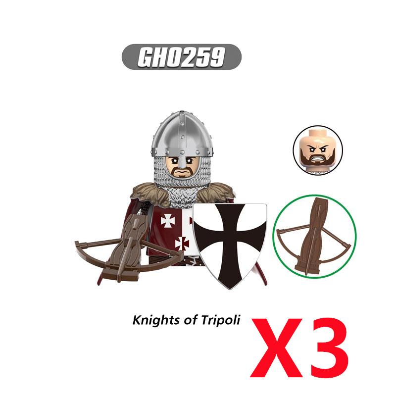 Military Building Blocks Medieval Solider Figures Knights of Jerusalem Crusades The War of Roses Legion War-horse Weapons Shield