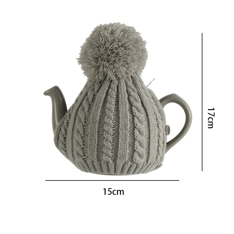 Cute Acrylic Knitted Tea Set for London Pottery, 2 Cup Size, Gift (Brown - One Piece)