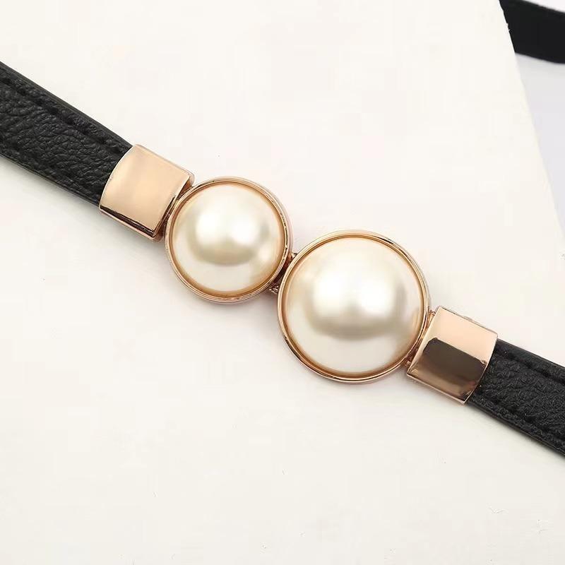 Curea creativă cu cataramă cu perle Rochie din piele PU Fusta Talie elastică Curele subțiri pentru femei Curele pentru femei