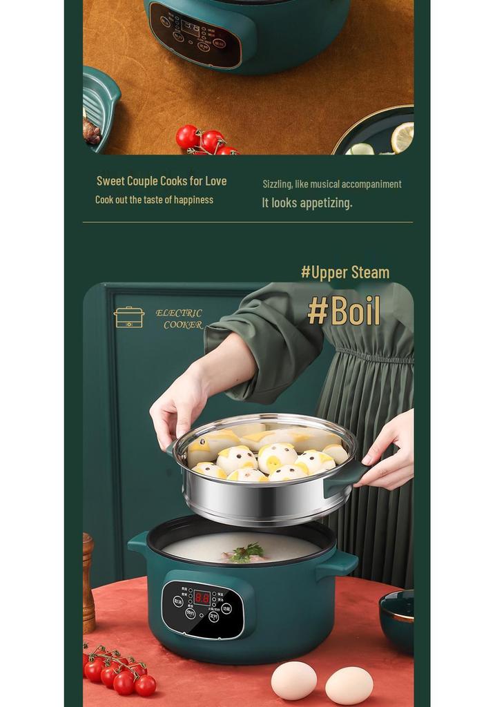 Multi-Functional Electric Cooker: Hot Pot, Stir-Fry, and Noodle Maker for Dorms and Bedrooms