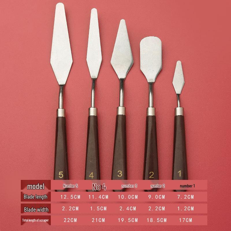 5-Piece Stainless Steel Palette Knife Set for Oil and Gouache Painting