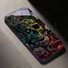 Neon Tech Skull Graffiti Black Glass Phone Case For Redmi Note 14 Pro+ 13 Pro 8 9 9S 12S 10 Pro 11 13C 14C A3 12 13 Black Cover