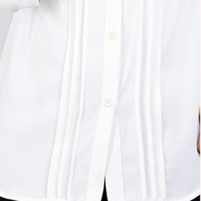 Navava Women Romantic Shirring Lace Point Long Sleeve Blouse Nb3087