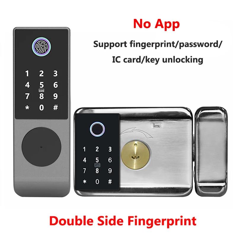 Double Side Fingerprint Lock Waterproof Tuya Wifi Bluetooth TTLock App IC Card Digital Code Keyless Electronic Smart Door Lock