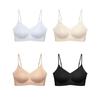Herbal Primary Color Thin Shoulder Strap Underwear Invisible Skin Tone New Small Breasts Gather Beautiful Back Seamless Mulberry Silk Bra