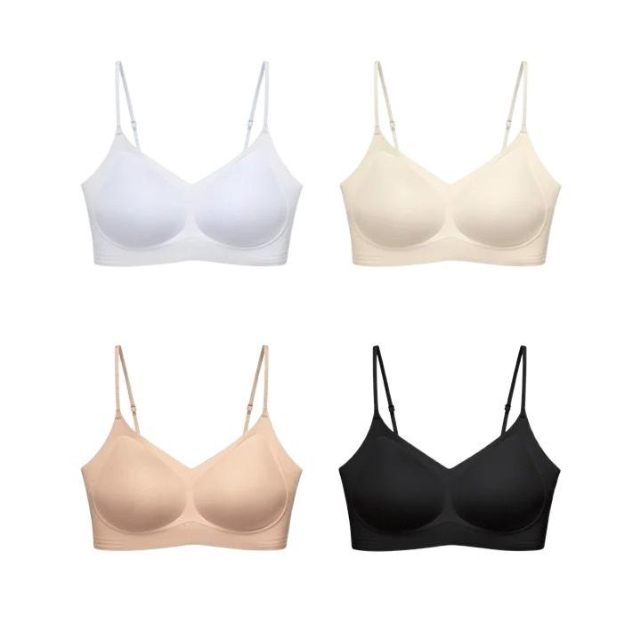Herbal Primary Color Thin Shoulder Strap Underwear Invisible Skin Tone New Small Breasts Gather Beautiful Back Seamless Mulberry Silk Bra