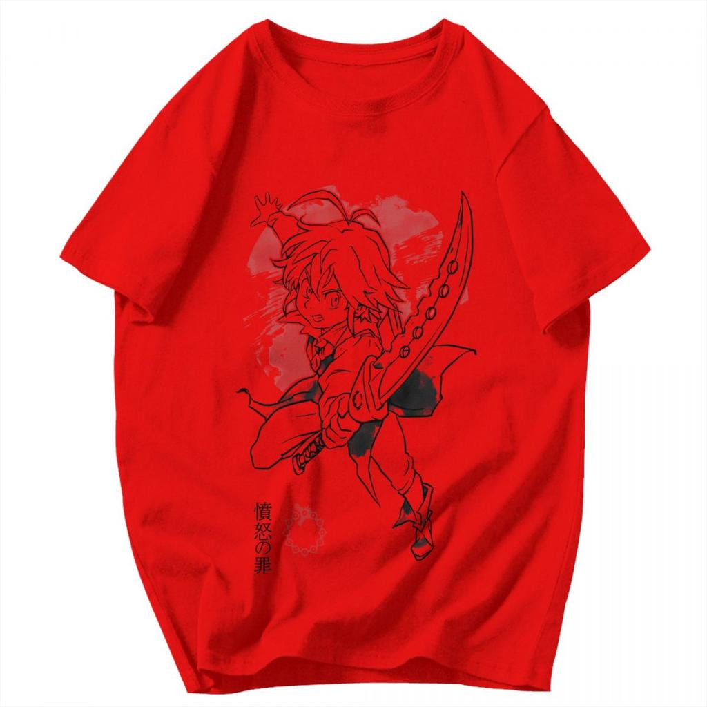 Men T Shirt Seven Deadly Sins Escanor Anime Cotton Y2K Graphic Anime Unisex Tops T Shirts
