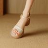Retro Shoes Thick-soled Sponge Sandals New One-strap Chunky High Heels