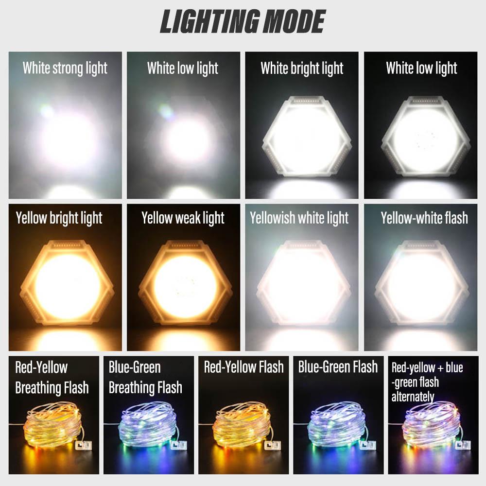 Super bright LED portable light Multifunctional solar camping light Outdoor searchlight With multi-color RGB color lights