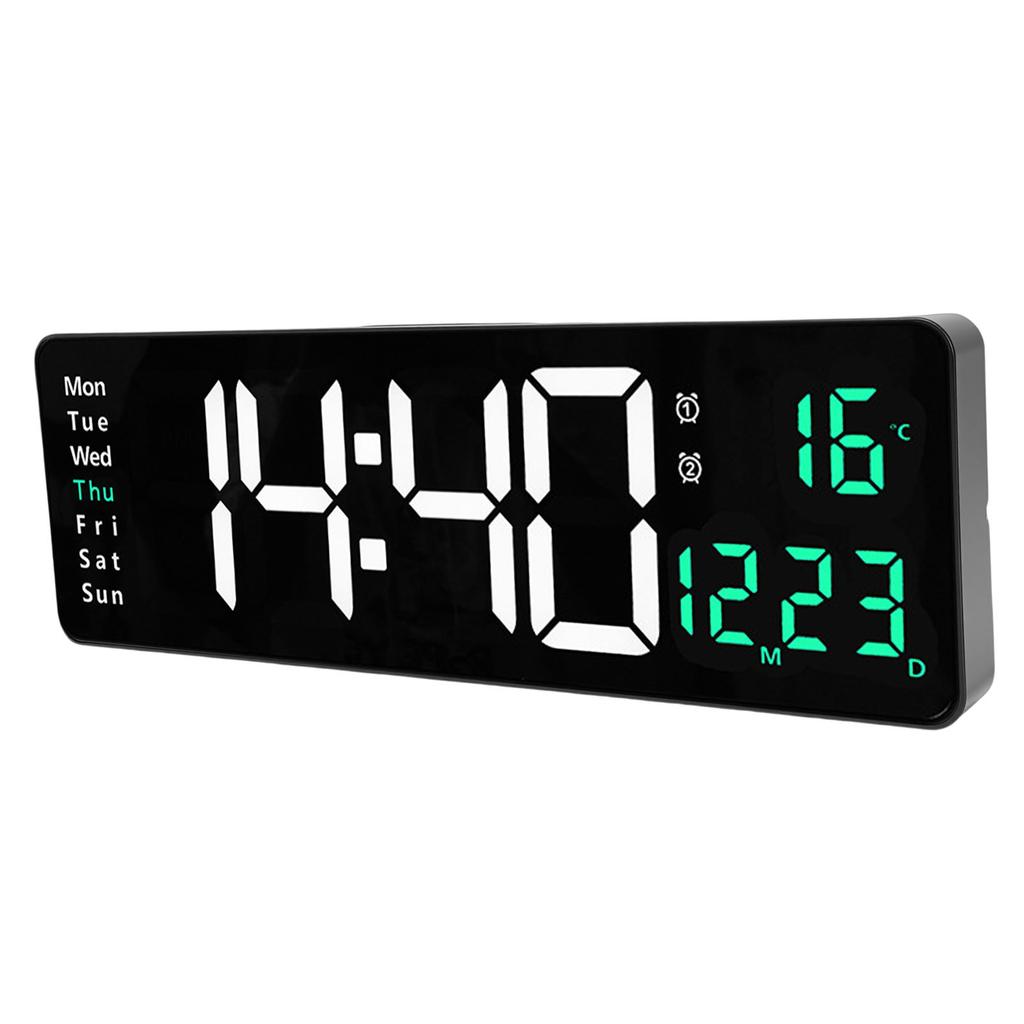 16 Inch Digital Wall Clock LED Large Display Wall Mount Decor Clock with Remote Control Adjustable Brightness Wide
