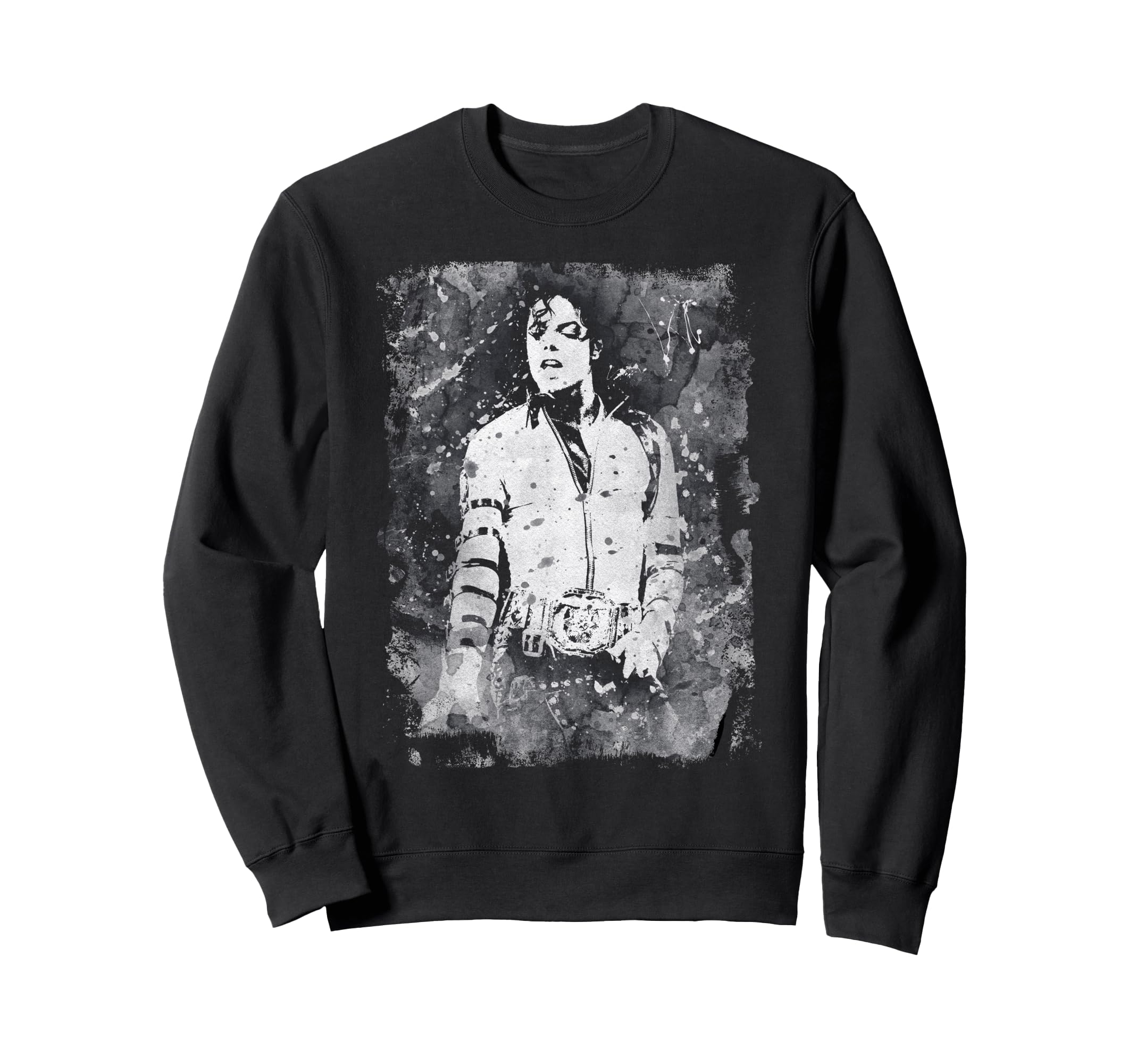 Michael Jackson Bad World Tour 1988 Black and White Splatter Sweatshirt