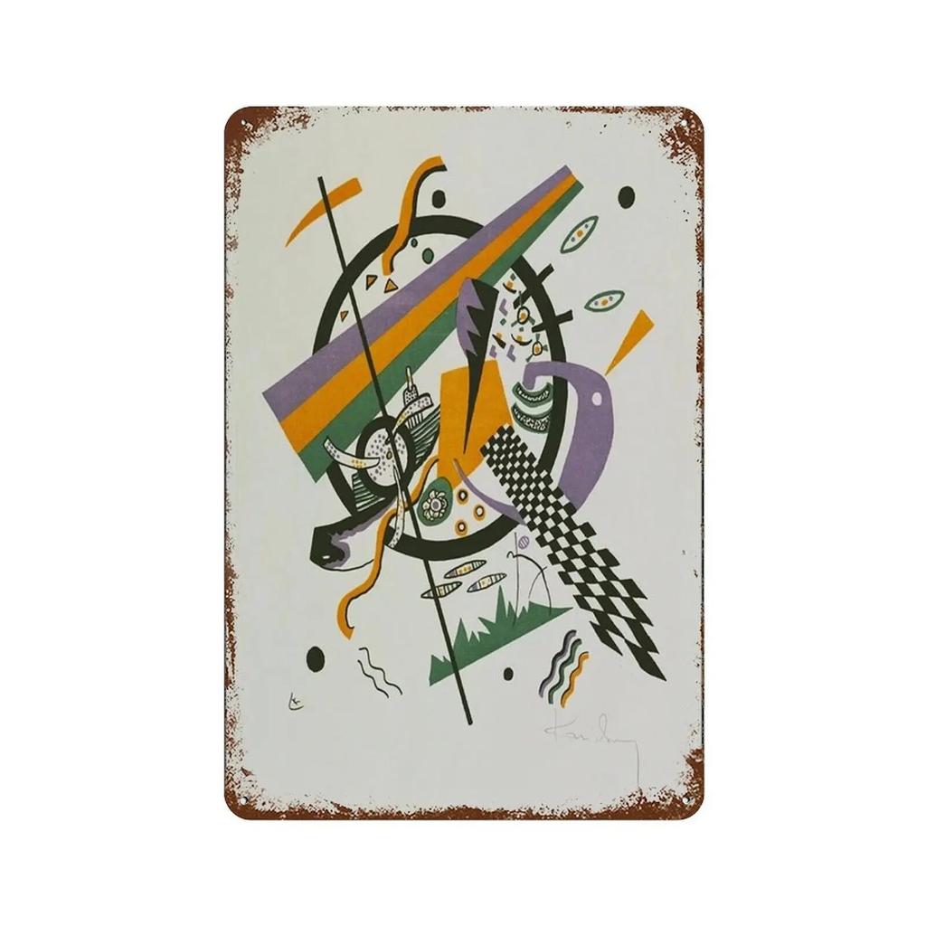 Wassily Metal Signs Kandinsky Geometric Wall Art Posters Decor Modern Abstract Style Tin Signs Picture for Bar Living Room