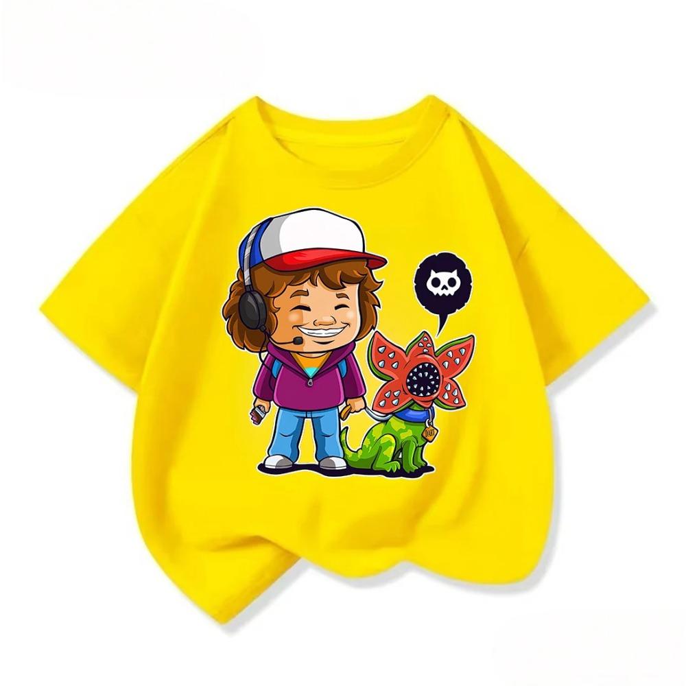 Cool Children Short Sleeve Tee Stylish Stranger Things Crew Neck Fashion Street Summer Casual Tops For Kids 3 14Y