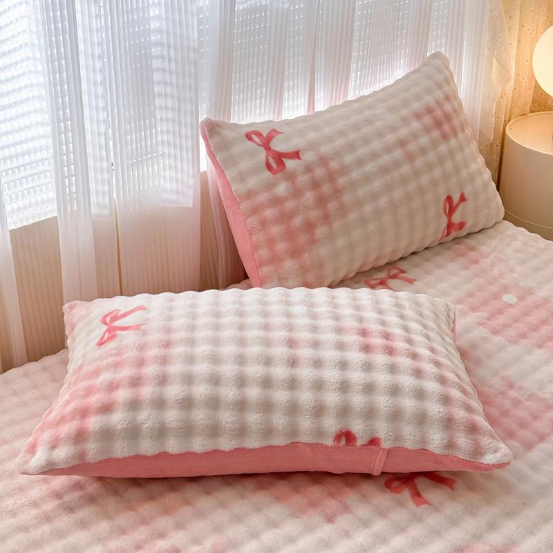 Warmer dicker Kissenbezug für den Winter Fleece Plüsch Kissenbezug Cartoon Design Kissenbezug für Betten