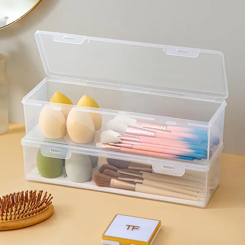 Clear Plastic Compartmentalized Organizer Box Holds Cards Storage Box With Adjustable Divider