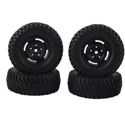 4PCS 100mm Plastic 1.9 Inch Wheel Rim Rubber Front Rear Tire Set for 1 10 RC Crawler Car