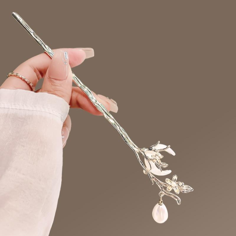 Mondförmiger Haarstab Metallzweig Haarnadel Haargabel Klassische chinesische Hanfu Haarschmuck für Mädchen Party Haarschmuck