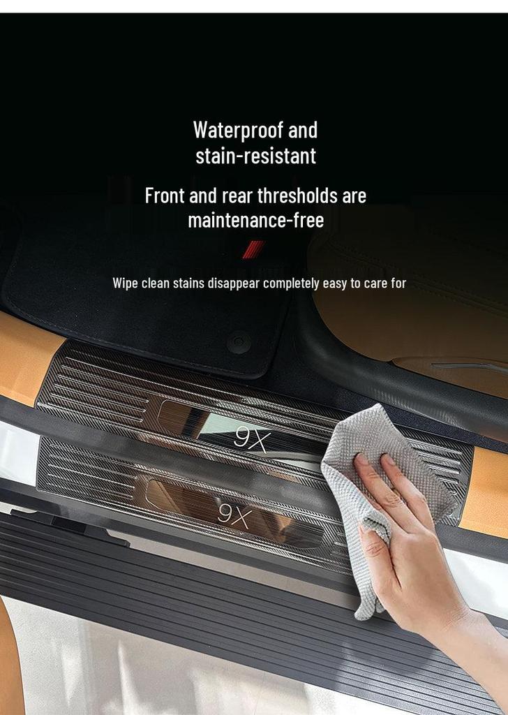 Zeekr 9X Stainless Steel Door Sill Protector - Full Wrap, Scratch & Wear Resistant Welcome Plate
