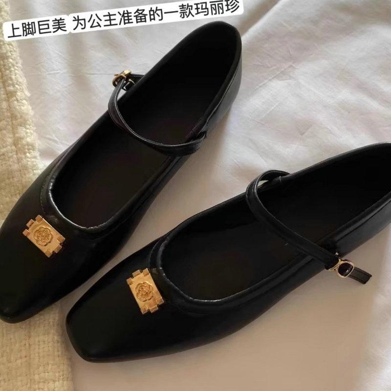 Fashion Flat Shoes for Women's French Mary Jane Black Shoes Spring and Autumn 2025 New Women Shoes Plus Size 42 43 44 Loafers Women