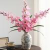 12 Heads Simulation Orchids Flowers 86cm Silk Fake Flowers Fake Larkspur Flowers  Dining Table