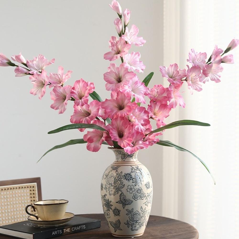 

86cm Simulation Orchids Flowers Real Touch Silk Fake Flowers Wedding Photography Props фіолетовий