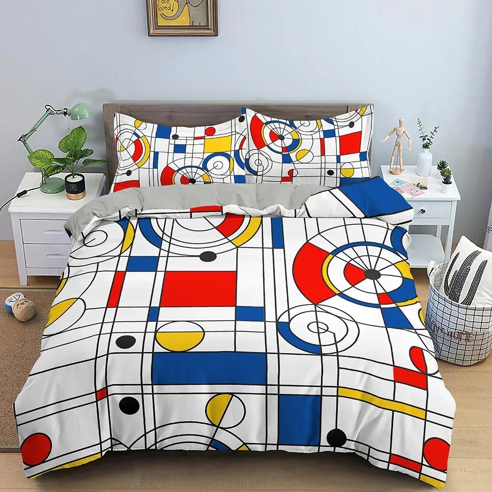 Colorful Geometric Bedding Set 3D Print Quilt  Comforter Cover For Bedroom Luxury Duvet Cover Set King Queen Twin