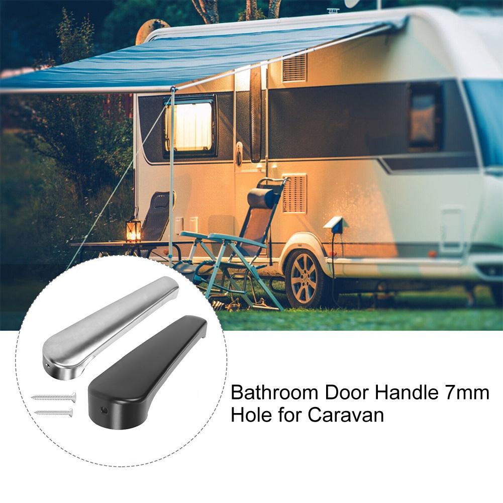 Door Handles Interior Doors Door Handle Silver/Black Plastic 7mm Hole For Caravan Bathroom Door Handle With Screw