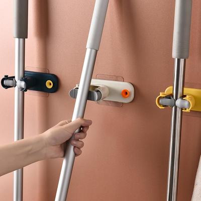 1Pcs Mop Broom Holder Wall Mounted Mop Holder Household Adhesive Storage Broom Hanger Mop Hook Racks Kitchen Bathroom Organizer