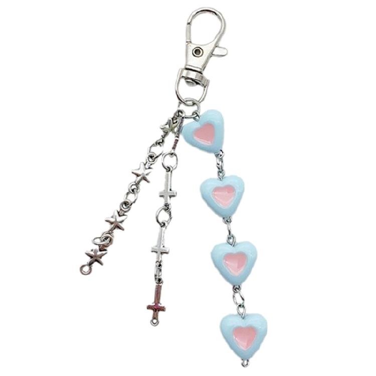 Eye Catching Phone Lanyard Heart Cross Star Chain Pendant Keychain Accessory 1