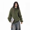 Men's Retro Cable Knit Sweater - Loose Fit, Round Neck, Autumn/Winter Pullover.