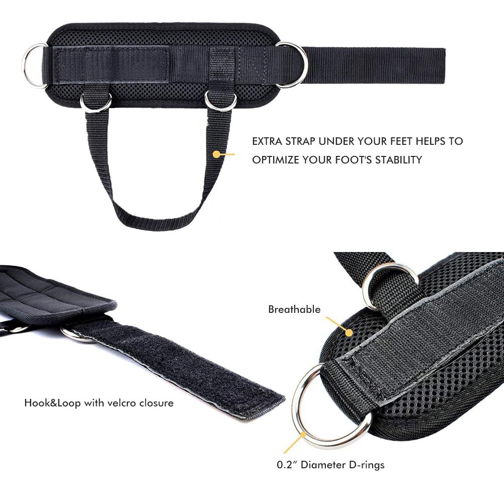 1 pereche curea de gleznă pentru atașamentele aparatului de cablu, manșetă reglabilă pentru gleznă cu inel D 4 pentru sală de sport interioară