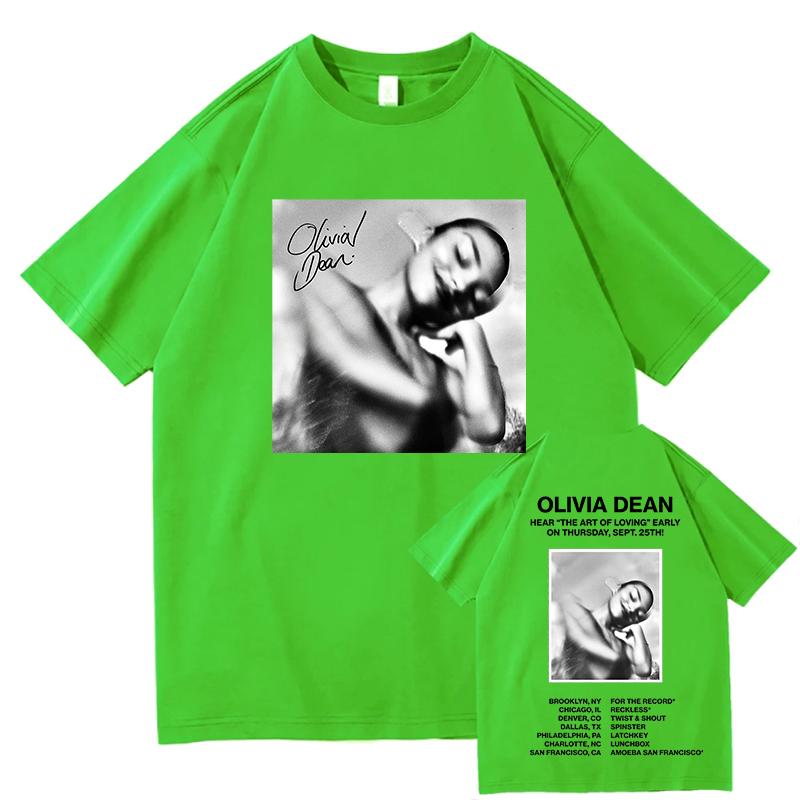 T-shirt Moda Olivia Dean L'Arte di Amare T-shirt Cotone Ampia Unisex T-shirt Unisex Casual Girocollo Stampa Lettere Abbigliamento Femminile