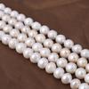 1String, White Round Pearl 10-11mm, Fashion Women Natural Freshwater Pearl Beads for Jewelry Making DIY Crafts, Luxury Bulk Gifts 36cm