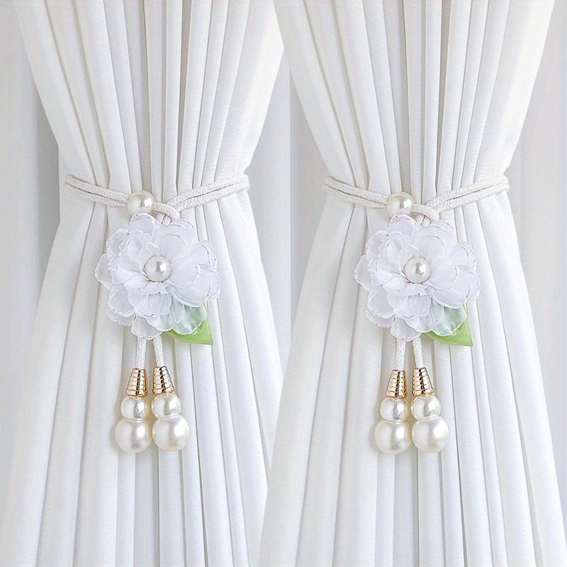 2pcs Elegant Curtain Tiebacks - Adjustable Window Drapes Holders with Floral-like Design, for Living Room, Bedroom, Wedding, Party Decor