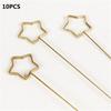 10PCS Gift Gold Wrapping Supplies Clips Flower Bouquet Card Holder Stick Cake Card