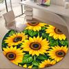 1pc Sunflower Garden Office Round Area Rug, Indoor Mat Suitable ForOffice, Under Office Chairs Bedroom Living Room Home Decor, Room Deco, D036