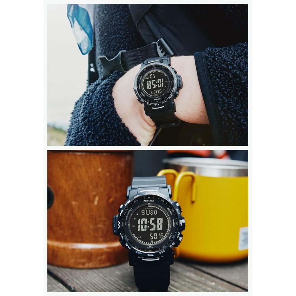 [Casio] Zegarek Protrek Climber Line Radio Solar Biomass Plastic PRW-35Y-1BJF męski cały czarny